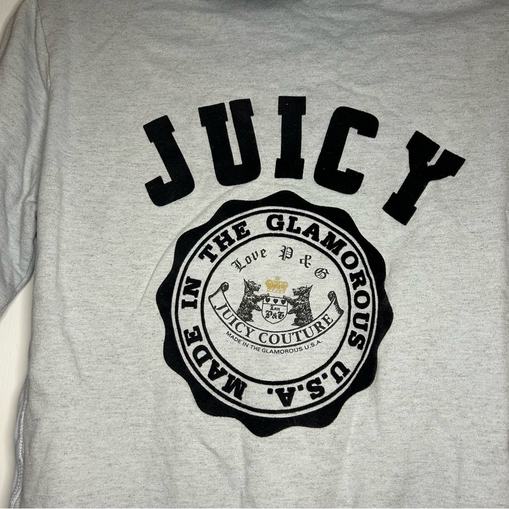 Authentic Vintage Y2K Juicy Couture Blue Gray Zip Up Hoodie Size Medium